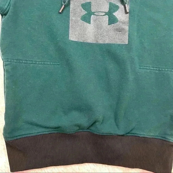 Under Armour Threadborne Green $ Black Pullover Hooded Sweatshirt Size XS - Picture 4 of 15